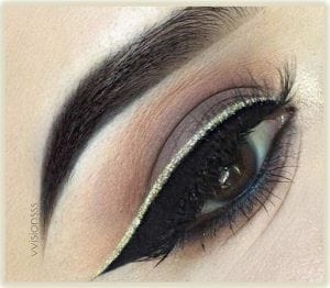 TAN BROWN EYE AND TINSEL GOLD LINER