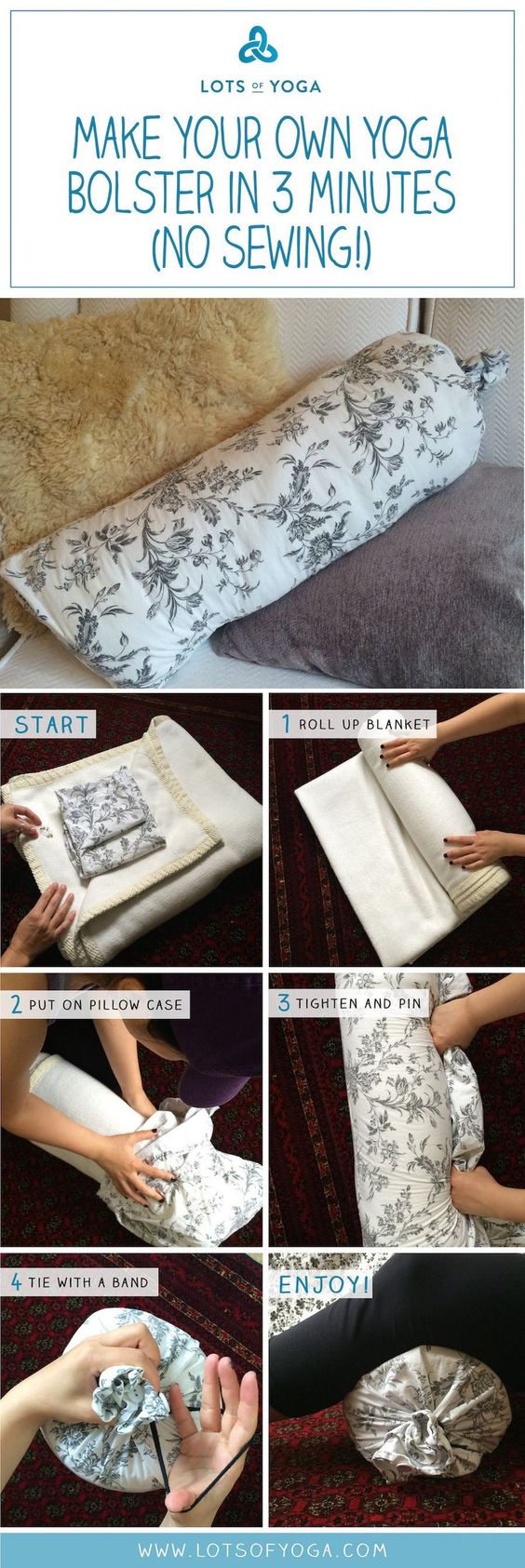 Make your own yoga bolster instructions