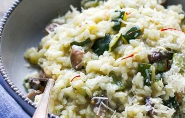 Creamy mushroom and zucchini risotto