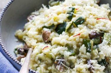 Creamy mushroom and zucchini risotto